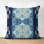 - Suet-K3609-Gorsel - Realhomes Çift Taraflı Mavi Etnik Desen Dijital Baskılı Modern Süet Yastık Kırlent Kılıfı Realhomes