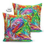 - Suet-K3612-Gorsel-1 - Realhomes Çift Taraflı Renkli yapraklar Dijital Baskılı Modern Süet Yastık Kırlent Kılıfı Realhomes