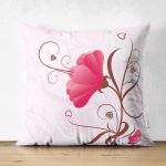 - Suet-K3621-Gorsel - Realhomes Çift Taraflı Gelincik Motifli Dijital Baskılı Süet Yastık Kırlent Kılıfı Realhomes