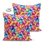 - Suet-K3622-Gorsel-1 - Realhomes Çift Taraflı Rengarenk İskelet Figürlü Özel tasarım Dijital Baskılı Modern Süet Yastık Kırlent Kılıfı Realhomes