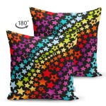 Çift Taraflı Renkli Yıldızlar Özel tasarım Dijital Baskılı Süet Yastık Kırlent Kılıfı Realhomes