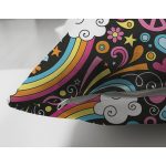 - Suet-K3624-Gorsel-2 - Realhomes Çift Taraflı Siyah Zeminli Gökkuşağı Desenli Dijital Baskılı Özel Tasarım Modern Süet Yastık Kırlent Kılıfı Realhomes