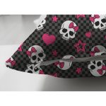 - Suet-K3637-Gorsel-2 - Realhomes Çift Taraflı Kurdeleli İskelet Motifli Özel tasarım Dijital Baskılı Modern Süet Yastık Kırlent Kılıfı Realhomes