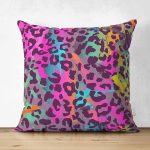 - Suet-K3645-Gorsel - Realhomes Çift Taraflı Renkli Leopar Desenli Dijital Baskılı Modern Süet Yastık Kırlent Kılıfı Realhomes
