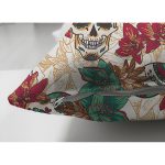 - Suet-K3650-Gorsel-2 - Realhomes Çift Taraflı Kuru Kafa Motifli Dijital Baskılı Modern Süet Yastık Kırlent Kılıfı Realhomes