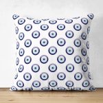 - Suet-K3659-Gorsel - Realhomes Çift Taraflı Nazar Boncuğu Motifli Dijital Baskılı Özel Tasarım Modern Süet Yastık Kırlent Kılıfı Realhomes