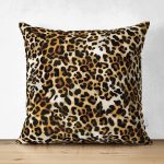 - Suet-K3660-Gorsel - Realhomes Çift Taraflı Leopar Motifli Dijital Baskılı Süet Yastık Kırlent Kılıfı Realhomes