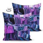 - Suet-K3665-Gorsel-1 - Realhomes Çift Taraflı Mor zeminli 3D Dijital Baskılı Modern Süet Yastık Kırlent Kılıfı Realhomes