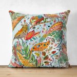 - Suet-K3676-Gorsel - Realhomes Çift Taraflı Kuş motifli Dijital Baskılı Modern Süet Yastık Kırlent Kılıfı Realhomes