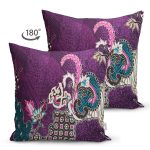 - Suet-K3679-Gorsel-1 - Realhomes Çift Taraflı Mor zeminli 3D Dijital Baskılı Modern Süet Yastık Kırlent Kılıfı Realhomes