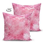 - Suet-K3685-Gorsel-1 - Realhomes Çift Taraflı Pembe Zeminli Dijital Baskılı Modern Süet Yastık Kırlent Kılıfı Realhomes
