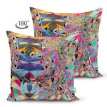 Çift Taraflı Multi Renkler Dijital Baskılı Modern Süet Yastık Kırlent Kılıfı Realhomes