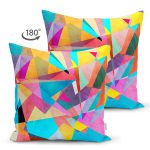 - Suet-K3698-Gorsel-1 - Realhomes Çift Taraflı Renkli Üçgenler Dijital Baskılı Modern Süet Yastık Kırlent Kılıfı Realhomes