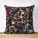 - Suet-K3700-Gorsel - Realhomes Çift Taraflı Renkli Yıldızlar Özel tasarım Dijital Baskılı Süet Yastık Kırlent Kılıfı Realhomes