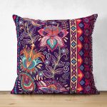 - Suet-K3708-Gorsel - Realhomes Çift Taraflı Etnik Motifli Dijital Baskılı Modern Süet Yastık Kırlent Kılıfı Realhomes