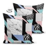 - Suet-K3714-Gorsel-1 - Realhomes Çift Taraflı Mermer Desenli Dijital Baskılı Modern Süet Yastık Kırlent Kılıfı Realhomes