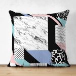 - Suet-K3714-Gorsel - Realhomes Çift Taraflı Mermer Desenli Dijital Baskılı Modern Süet Yastık Kırlent Kılıfı Realhomes