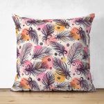 - Suet-K3715-Gorsel - Realhomes Çift Taraflı Renkli Tüyler Dijital Baskılı Modern Süet Yastık Kırlent Kılıfı Realhomes