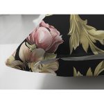 - Suet-K3720-Gorsel-2 - Realhomes Çift Taraflı Siyah Zeminde Çiçek Desenli Özel Tasarım Dijital Baskılı Modern Süet Yastık Kırlent Kılıfı Realhomes