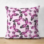 - Suet-K3728-Gorsel - Realhomes Çift Taraflı Mor Kelebek Motifli Dijital Baskılı Modern Süet Yastık Kırlent Kılıfı Realhomes