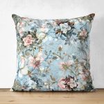 - Suet-K3731-Gorsel - Realhomes Çift Taraflı Çiçek motifli Özel Tasarım Dijital Baskılı Modern Süet Yastık Kırlent Kılıfı Realhomes