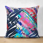 Çift Taraflı Suluboya Desenli Dijital Baskılı Modern Süet Yastık Kırlent Kılıfı Realhomes