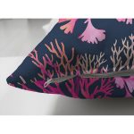 Çift Taraflı Mor Balık Desenli Özel Tasarım Dijital Baskılı Modern Süet Yastık Kırlent Kılıfı Realhomes