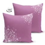 Çift Taraflı Lila zeminli Dijital Baskılı Modern Süet Yastık Kırlent Kılıfı Realhomes