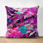 - Suet-K3762-Gorsel - Realhomes Çift Taraflı Karmaşık Rengarenk Desenli Özel Tasarım Dijital Baskılı Modern Süet Yastık Kırlent Kılıfı Realhomes