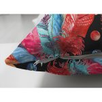 - Suet-K3763-Gorsel-2 - Realhomes Çift Taraflı Siyah Zeminde Renkli Motifler Dijital Baskılı Modern Süet Yastık Kırlent Kılıfı Realhomes