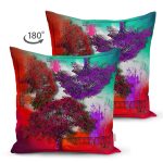 - Suet-K3775-Gorsel-1 - Realhomes Çift Taraflı Renkli Zeminde Mor Ağaçlar Özel Tasarım Dijital Baskılı Modern Süet Yastık Kırlent Kılıfı Realhomes