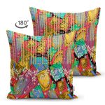 Çift Taraflı Multi Colar Dijital Baskılı Modern Süet Yastık Kırlent Kılıfı Realhomes