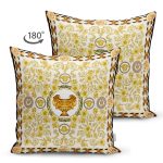 - Suet-K3799-Gorsel-1 - Realhomes Çift Taraflı Altın Renkli Motifler Özel Tasarım Dijital Baskılı Modern Süet Yastık Kırlent Kılıfı Realhomes