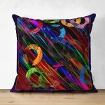 - Suet-K3800-Gorsel - Realhomes Çift Taraflı Soyut Rengarenk Karmaşık Özel Tasarım Dijital Baskılı Modern Süet Yastık Kırlent Kılıfı Realhomes