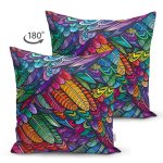 - Suet-K3813-Gorsel-1 - Realhomes Realhomes Çift Taraflı Moda Renkli Motifler Dijital Baskılı Modern Süet Yastık Kırlent Kılıfı Realhomes
