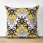 Çift Taraflı Etnik Motifli Dijital Baskılı Modern Süet Yastık Kırlent Kılıfı Realhomes