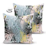 - Suet-K3830-Gorsel-1 - Realhomes Çift Taraflı Soyut Tarzda Tropikal Yaprak Desenli Dijital Baskılı Modern Süet Yastık Kırlent Kılıfı Realhomes