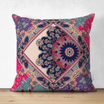 - Suet-K3832-Gorsel - Realhomes Çift Taraflı Etnik Desenli Özel Tasarım Dijital Baskılı Modern Süet Yastık Kırlent Kılıfı Realhomes