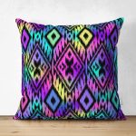 - Suet-K3838-Gorsel - Realhomes Çift Taraflı Baklava Desenli Özel Tasarım Dijital Baskılı Modern Süet Yastık Kırlent Kılıfı Realhomes