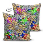 Çift Taraflı Etnik Motifli Dijital Baskılı Modern Süet Yastık Kırlent Kılıfı Realhomes