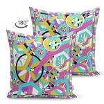 Çift Taraflı Renkli Desenler Dijital Baskılı Modern Süet Yastık Kırlent Kılıfı Realhomes