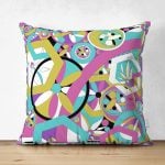 Çift Taraflı Renkli Desenler Dijital Baskılı Modern Süet Yastık Kırlent Kılıfı Realhomes