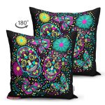 - Suet-K3849-Gorsel-1 - Realhomes Çift Taraflı Abstract İskelet Özel Tasarım Dijital Baskılı Modern Süet Yastık Kırlent Kılıfı Realhomes