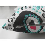 - Suet-K3864-Gorsel-2 - Realhomes Çift Taraflı Neşeli Baykuşlar Dijital Baskılı Modern Süet Yastık Kırlent Kılıfı Realhomes