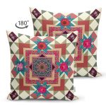 Çift Taraflı Etnik Motifli Özel Tasarım Dijital Baskılı Modern Süet Yastık Kırlent Kılıfı Realhomes
