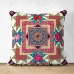 Çift Taraflı Etnik Motifli Özel Tasarım Dijital Baskılı Modern Süet Yastık Kırlent Kılıfı Realhomes