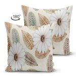 - Suet-K3867-Gorsel-1 - Realhomes Çift Taraflı Krem Zeminde Kabartma Çiçek Desenli Özel Tasarım Dijital Baskılı Modern Süet Yastık Kırlent Kılıfı Realhomes