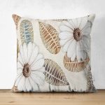 - Suet-K3867-Gorsel - Realhomes Çift Taraflı Krem Zeminde Kabartma Çiçek Desenli Özel Tasarım Dijital Baskılı Modern Süet Yastık Kırlent Kılıfı Realhomes