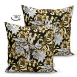 - Suet-K3873-Gorsel-1 - Realhomes Çift Taraflı Altın Ve Çiçek Motifli Özel Tasarım Dijital Baskılı Modern Süet Yastık Kırlent Kılıfı Realhomes