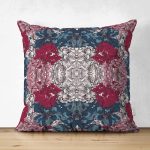 - Suet-K3874-Gorsel - Realhomes Çift Taraflı Çiçek Motifli Özel Tasarım Dijital Baskılı Modern Süet Yastık Kırlent Kılıfı Realhomes